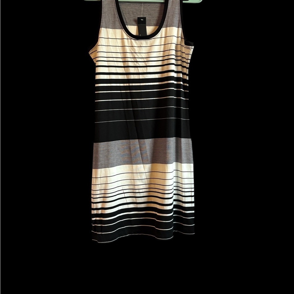Nally & Millie Black and White Striped Mini Dress